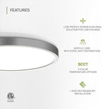 ASD LED 9" Round Flush Mount Ceiling Light Fixture, Low Profile Surface Lighting | 5CCT, Dimmable, Ultra-Thin, ETL Listed | 18W 1660LM 2700-6000K 120V | Kitchen, Bedroom, Hallway Lamp | Nickel, 6 Pack