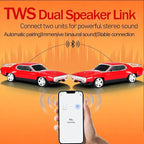 WSTER Retro Car Bluetooth Speaker with HD Stereo Sound, TWS Pairing, LED Party Lights, Built-in Microphone, Portable Wireless American Vintage-Style Bluetooth Speaker for Home, Office & Outdoor (Red)