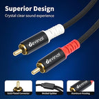 Devinal 25FT RCA Cables, 2RCA to 4RCA Audio Cable, Male Stereo RCA Cord Shielded Braided for Home Theater, HDTV, Amplifiers, Hi-Fi Systems, Car Audio, Speakers
