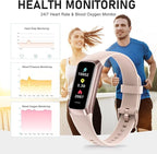 Fitness Tracker with 24/7 Heart Rate Blood Oxygen Sleep Monitor, 1.1" AMOLED Touch Screen Activity Tracker Smart Watches, IP68 Waterproof Step Counter Pedometer for Women Men