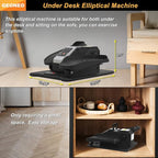Under Desk Elliptical Machine, Electric Elliptical Exerciser for Senior, Quiet and Small Electric Seated Pedal Exerciser for Home with Remote Control and 12 Adjustable Speeds