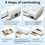 VidaTeco Laminator Machine 9-inch Thermal Laminator with Laminating Sheets 20 pcs,Laminating Machine with 2-Min Faster Preheat,Small Personal Lamination with Patented Roller for Teacher,Home