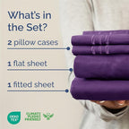 King Size 4 Piece Sheet Set - Comfy Breathable & Cooling Bed Sheets Set - Hotel Luxury Bedding for Women, Men, Kids, Teens, Boys & Girls - Deep Pockets, Ultra-Soft, Wrinkle Free - Oeko-Tex - Purple