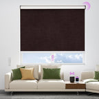 Astomi Motorized Blinds with Remote - Blackout Smart Roller Shades Compatible with Alexa & Goggle Home, Solar Rechargeable, Custom Size 22" - 100" for Indoor Window, Brown