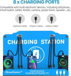 Orasfaster Wall Mounted Cell Phone Charging Station | Multi-Device Station with 8 Port Charging Dock | Application for Library, Hotel,Office,Hotels, Hospitals