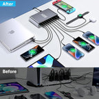 800W USB C Fast Charger Block, Dual PD3.1 140W 10 Port USB Charging Station, GaN Ⅲ Pro PD PPS Fast Charging Station for Multiple Devices,Laptop Wall Charger Compatible with iPhone 17/iPad/MacBook etc