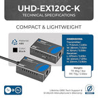 OREI 4K 120Hz USB-C to HDMI Over Cat6/7 Ethernet Extender, 4K, Up to 80ft with HDR & Audio Over Ethernet - Perfect for Extending Your Laptop, Presentation, Meeting Rooms