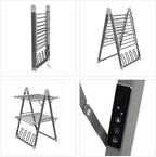 SHARNDY Electric Heated Clothes Drying Rack,Foldable Heated Garment Dryer with Timer Shut-Off Laundry Rack for Clothes Shoes Socks,Aluminum Alloy,Space Gray,Plug & Play,(39.37x25.98x23.82in)