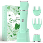 Risina Bikini Trimmer for Women - Pubic Hair Trimmer for Women, Gentle Dual Head Electric Shaver for Private Area and Bikini Line, IPX7 Waterproof, Cordless Rechargeable, Self-Care Gifts for Her