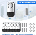 ANKOSHUN Door Window Alarm Sensors - Door Alarms for Kids Safety, Door Alarms for Home Security, for Home, Office, Store, Garage, Dorm Room, Apartment, RV, Silver Gray, 6 Pack