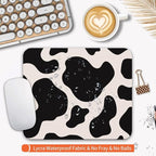 Armanza Square Mouse Pad Black Cow Print,Personalized Premium-Textured Custom Mouse Mat Design,Washable Mousepad Cloth,Non-Slip Rubber Base Computer Mouse Pads for Wireless Mouse