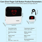 Frexiol WiFi Caregiver Pager Medical Alert Systems for Seniors No Monthly Fee App Control Alert Button for Seniors at Home,2 Call Button and 1 Receiver,for Elderly,Patients,Disabled