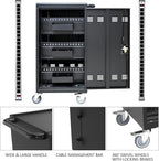 45-Bay Mobile Charging Cart with Keyed Lock, Steel Laptop & Tablet Charging Cabinet with Cable Management, Rolling Power Station for Classroom, Office, School, Library