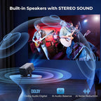 [8K 4K Support/2000 ANSI/AI Visual Calibration] Native 1080P Projector with Android 14 OS Smart Video Projector Compatible with Netflix YouTube Dolby Atmos AI Auto Focus&Keystone&Obstacle Avoidance