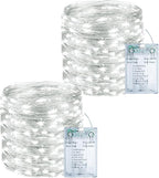 litogo 2 Pack Fairy Lights Battery Operated with Timer, 33FT 100LED Twinkle String Lights USB-C Powered 8 Modes Dimmable for Indoor Bedroom Centerpiece Wedding Classroom Dorm Christmas Decorations