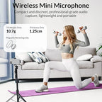 JOSTART Wireless Mini Microphone for iPhone & Android,Using AI Smart Noise Reduction Technology - Wireless Lavalier Microphone for YouTube Podcast Vlogging Tiktok-Black