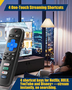 Replacement Remote Control for Roku TV – Compatible with TCL, Hisense, Onn, Philips Roku Smart TVs (Not for Roku Stick or Box)