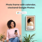 ApoloSign 15.6-inch Digital Calendar: Dual Mode Calendars with Google Play & Multi-calendar Sync, Electronic Planner & Chore Chart, Smart Touchscreen, Interactive Display for Family Schedules (Teak, 15.6")