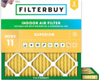 Filterbuy 23x23x1 Air Filter MERV 11 Superior Pet & Allergy Defense (2-Pack), Electrostatic Pleated HVAC AC Furnace Filters Replacement, Made in USA (Actual Size: 22.50 x 22.50 x 0.75)