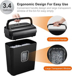 Bonsaii 6-Sheet Micro-Cut Paper Shredder, P-4 High-Security for Home & Small Office Use, Shreds Credit Cards/Staples/Clips, 3.4 Gallons Transparent Window Wastebasket, Black (C234-A)