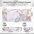 Gimars 4 in 1 Mouse Pad and Keyboard Wrist Rest Set, Large Mouse Pad with Memory Foam Wrist Support Pad for Desk with Coaster, Easy Typing Pain Relief, Gaming Office Home, 31.5x12 inch, Cloud Golden