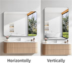 FORBATH 40x48 Inch Silver Bathroom Mirror for Over Sink, Large Rectangular Wall Mirror with Metal Frame, Rounded Corners for Bathroom, Bedroom, Entryway Decor (Horizontal or Vertical)