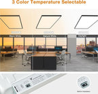 Mcacggo 4-Pack Black 2x4 FT LED Flat Panel Light Surface Mount 0-10V Dimmable, 100-277V, 5000K-4000K-3000K & 30W-40W-50W Switchable, with Direct Ceiling Mount Bracket, ETL Listed