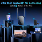 2026 WiFi Extender Signal Booster, New Gen Internet Booster for Home, 4X Faster, Covers up to 10,000 sq.ft, Wi-Fi Repeater with Ethernet Port, Wireless Long Range Amplifier, Easy Setup (Black)