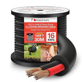 Nakamichi 16/2 (100-Foot) in-Wall & Direct Burial (UL CL2 CL3 Rated) Oxygen-Free Copper (OFC) 2-Conductor Speaker Cable Wire, Outdoor In-Ground, in-Ceiling, Riser, Black (16AWG / 100ft / 30.48m)