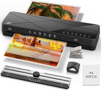 Crenova Laminator Machine 13 inch, Laminating Machine with 50 Laminating Sheets 60s Quick Warm Up Auto-Off, 6 in1 Lamination Machine ABS Jam Free for Home Office School, Black