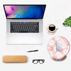 Ergo Comfort Gel Wrist Rest Mouse Pad-Ergonomic Office Mousepad with Wrist Support-Non-Slip, Design Desk Accessories Mat for Home&Game Decor Pink Floral Kawaii