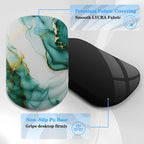 Mouse Pad Wrist Wrist Rest, Comfortable Memory Foam Wrist Rest, Non-Slip PU Base, Ergonomic Wrist Support and Arm Rests for Gaming, Office, Computer Use, Relieve Typing Pain-（Green Marble）