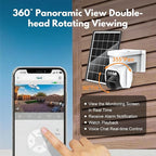 4G LTE Cellular Security Camera Wireless Outdoor，No Wifi Solar Powered Outside Camera , 2K Color Night Vision, PIR Motion Sensor, 360° Live View, 2-Way Audio, SIM Card $ SD Card Included, Free Trial