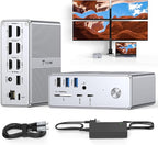 TobenONE Quad Monitor Docking Station with 4 HDMI, 18-in-1 DisplayLink Docking Station with 120W Charger, Dock for Thunderbolt 4/3 Laptops, USB-C Windows, MacBook(4 USB, 2 USB-C, Ethernet,SD/TF,Audio)