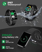 Smart Watch Fitness Tracker (Answer/Make Call), 24/7 Heart Rate Spo2 Blood Pressure Monitor Sleep Tracker, 114 Sports Modes Pedometer Calorie Step Tracker, Waterproof Activity Tracker for Women Men