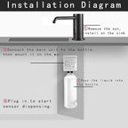 Touchless Automatic Soap Dispenser for Kitchen Bathroom Sink Built in Liquid Commercial Electric Soap Dispenser with Bottle and Pump Matte Black