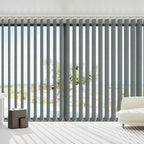 Blindify Motorized Vertical Blinds Compatible with Alexa Google Home, Light Filtering Sliding Door Shades Smart Vertical Blinds Remote Control Customize, Pure Deep Grey