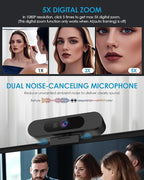 MOERTEK 4K Webcam for PC, Ultra 4K HD, AI Auto Framing, Webcam for Streaming, Auto Focus, Dual Noise Reducing Mics, 5X Digital Zoom, 92°FOV, Plug and Play, Ideal for High-End Meeting, Streaming