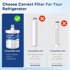PUREPLUS PRO NSF/ANSI 53&42 Certified Refrigerator Water Filter Replacement for LG LT500P, ADQ72910901, GEN11042FR-08, Kenmore 9890, 469890, HDX FML-1, ADQ72910907 Refrigerator Water Filter, 3Pack