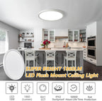 RLEDPZTX Led Flush Mount Ceiling Light,9 Inch 18w 1860lm,3000k/4000k/6000k 3CCT Selectable, Round Modern Flat Panel Super Slim Led Ceiling Light,for Living Dining Kitchen Bedroom Room (6Pack-White)