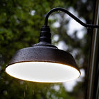 Steel Lighting Co. Large Outdoor Barn Light | Gooseneck Light Fixture | Made in America from 18-Gauge Steel | 20" Dome | 23" Gooseneck Galvanized Exterior/Galvanized Interior