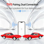WSTER Retro American Style car Bluetooth Speaker, Portable Wireless Outdoor Speaker, TWS Stereo, Support USB/TF/AUX, Party Bluetooth Speaker with Microphone,Classic car Gifts for Men(RED)