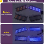 POWLAB 120Ft SMD5050 RGB storefront led lights with Smart Control, 240 LEDs Super Bright Waterproof led rgb module lights for Storefront Window Display, Business Signs, Letter Advertising, Dual Remote