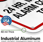 Warning 24 HR. Monitored Alarm Connected To Police Sign, 7x10 Inches, Rust Free .040 Aluminum, Fade Resistant, Made in USA by My Sign Center