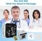 Greetmed Wrist Blood Pressure Monitor Automatic Talking Wrist Blood Pressure Cuff Digital Full Screen LED Display Bp Machine Adjustable Bp Cuff Voice Broadcast Health Care for Home Use
