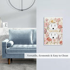 Bvtewkhz Floral Plant Watercolor Flowers Duplex Outlet Decorative Outlet Covers Light Switch Plate Electrical Receptacle Switchplate For Bathroom Kitchen Bedroom