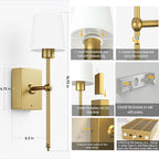 Upgrade Battery-Operated Wall Sconces Set of 2 pieces: Rechargeable Wall Lights 8000mAh with Remote Control, Gold Wireless Battery Powered Wall Lamp Wall Scone for Living Room Bedroom Hallway Bathroom