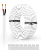 NAOVEO 16 Gauge Wire 2 Conductor Electrical Wire, 16 AWG Stranded PVC Tinned Copper Cable, Flexible/Low Voltage Automotive Wiring for LED Lamps, Marine, Speaker, Appliances (30FT)