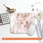 Armanza Square Mouse Pad Rose Gold Marble, Personalized Premium-Textured Custom Mouse Mat Design, Washable Mousepad Cloth, Non-Slip Rubber Base Computer Mouse Pads for Wireless Mouse