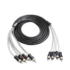 RECOIL PCI49 Premium 100% Oxygen Free Copper 9ft 4-Channel RCA Audio Interconnects Cable (4X RCA Male to 4X RCA Male) Double Shielded with Noise Reduction